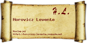 Horovicz Levente névjegykártya
