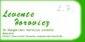 levente horovicz business card
